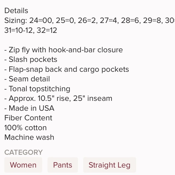 Rag & Bone cropped cargo pants. Runs large. NWOT. - Picture 4 of 4